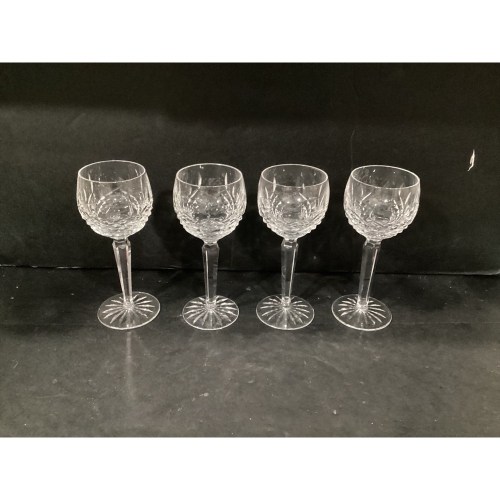 Set of 4 Waterford Crystal KENMARE Balloon Wine Hock Wine Glasses